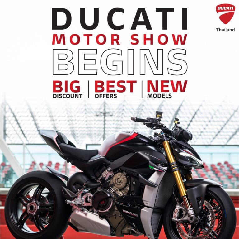 ดูคาติ ประเทศไทย เขย่า Motor Show 2022 อวดโฉม 6 บิ๊กไบค์รุ่นใหม่ ครั้งแรกในประเทศไทย ชูไฮไลท์ Panigale V4 SP2 รุ่นพิเศษสัญชาติอิตาเลียน DNA สนามแข่ง รุกตลาด Sport Touring Segment เต็มสปีด พร้อมมัดใจไบค์เกอร์ กับ 3 ข้อเสนอพิเศษ
