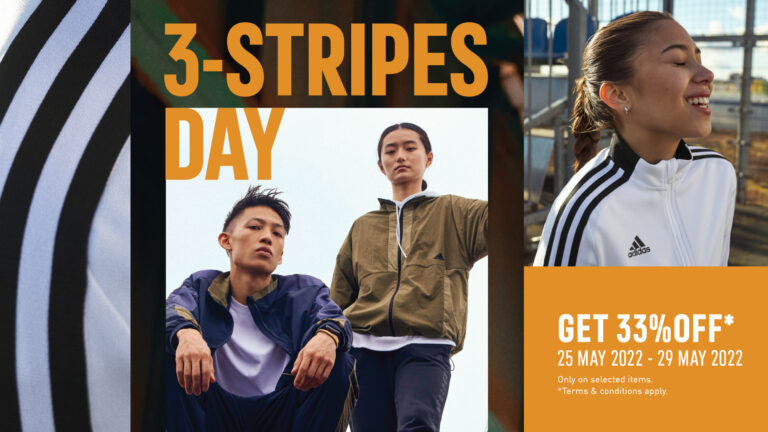 5 วันเท่านั้น! อาดิดาส จัดโปรโมชั่นสุดเซอร์ไพรส์ “3-STRIPES DAY”มอบส่วนลดสูงสุด 33% ตั้งแต่วันนี้ ถึง 29 พฤษภาคม 2565