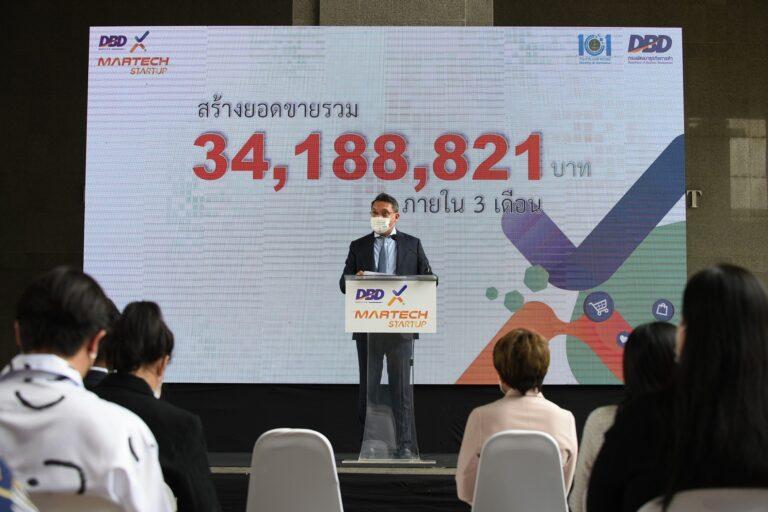 กรมพัฒน์ฯ ประกาศความสำเร็จโครงการพลิกฟื้น SME ด้วยเทคโนโลยียุคดิจิทัล“ขยายตลาดธุรกิจ Startup ยกระดับศักยภาพ SME” ภายใต้แคมเปญ “DBD Service x Martech Startup”
