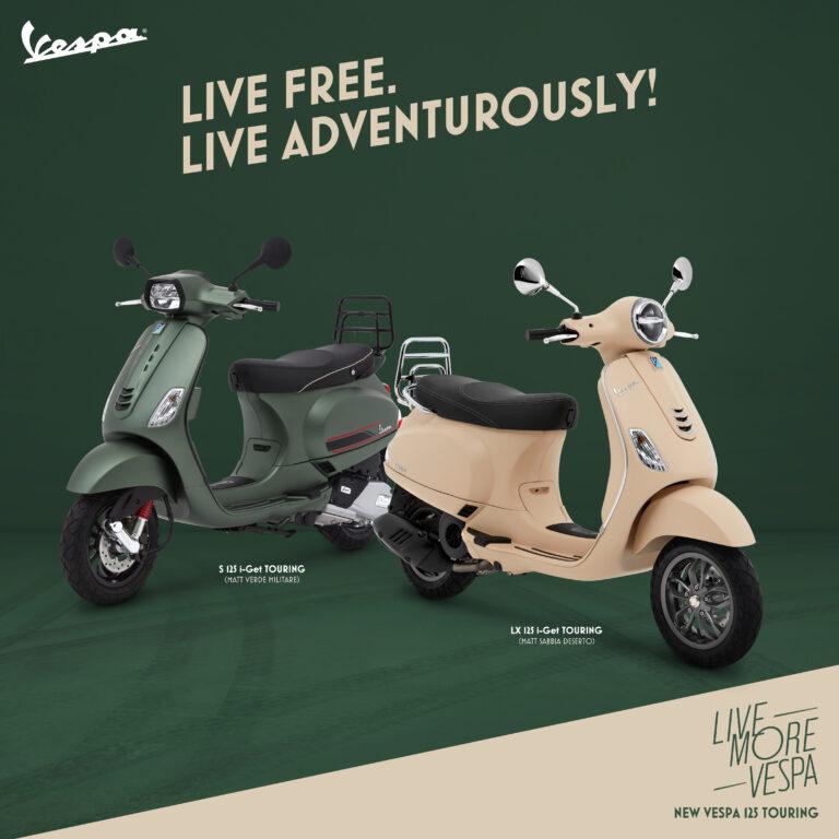 เวสป้า ส่งสกู๊ตเตอร์ไซส์มินิพาออกเที่ยวกับ 2 รุ่นสุดฮอตVespa LX 125 i-Get Touring และ Vespa S 125 i-Get Touringเติมเต็มประสบการณ์การขับขี่ ใช้ชีวิตได้ดั่งใจ ให้ทุกวันเป็นการผจญภัย