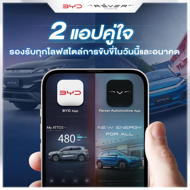 เรเว่ ออโตโมทีฟสร้างสรรค์ BYD และ Rever Applicationไลฟ์สไตส์ที่ง่ายขึ้นกับการใช้รถพลังงานไฟฟ้า