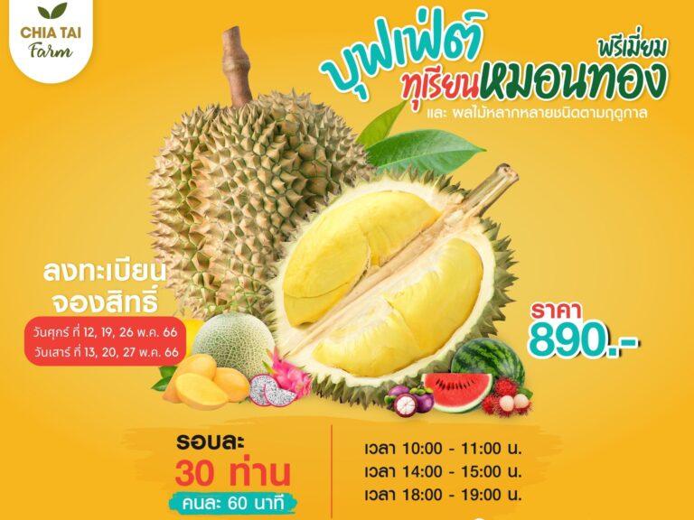 พร้อมแล้ว! เจียไต๋ฟาร์มชวนคนรักทุเรียนมาอิ่มอร่อยจุใจไปกับบุฟเฟ่ต์ทุเรียนหมอนทองสุดพรีเมียม