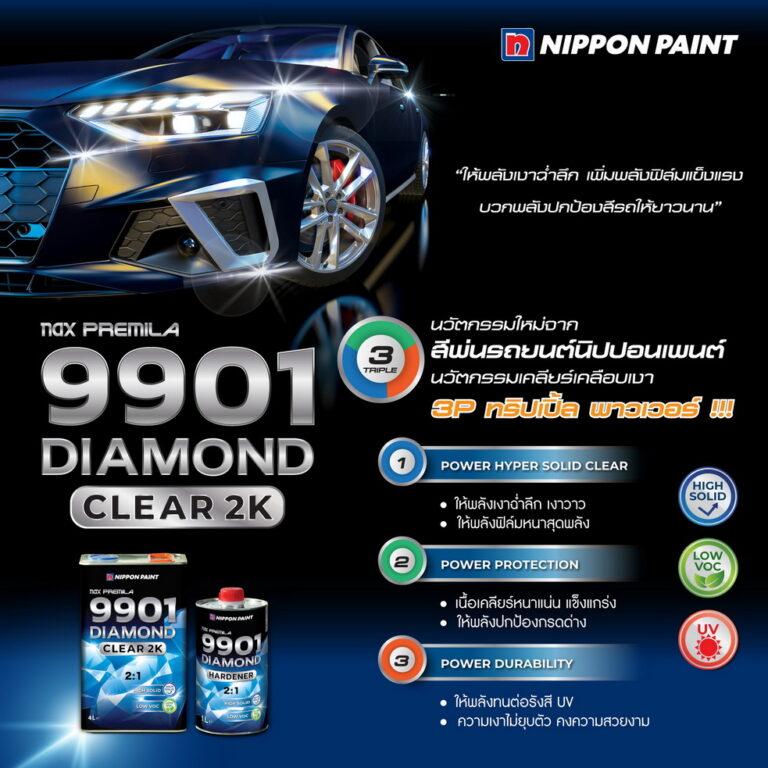 นิปปอนเพนต์เปิดตัวผลิตภัณฑ์ใหม่ล่าสุดNAX PREMILA 9901 DIAMOND CLEAR 2K