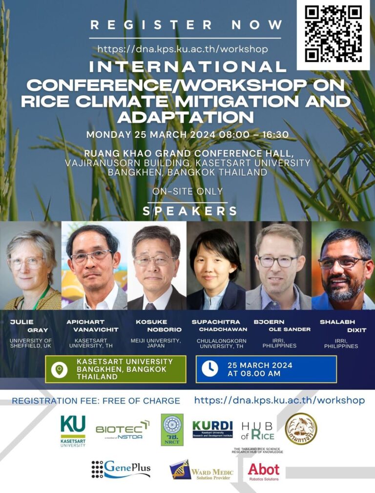 เชิญร่วมงานประชุมนานาชาติเรื่องโลกร้อนกับการปรับตัวของข้าว