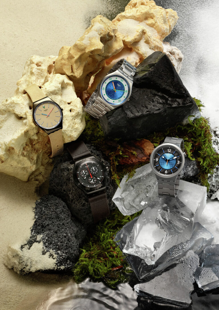 Swatch POWER OF NATURE นาฬิกาคอลเลกชั่นใหม่<br>ด้วยแรงบันดาลใจจากพลังของธรรมชาติอันยิ่งใหญ่<br>สู่งานดีไซน์บนข้อมือของคุณ<br>ในนวัตกรรมวัสดุ BIOCERAMIC และสเตนเลสสตีล