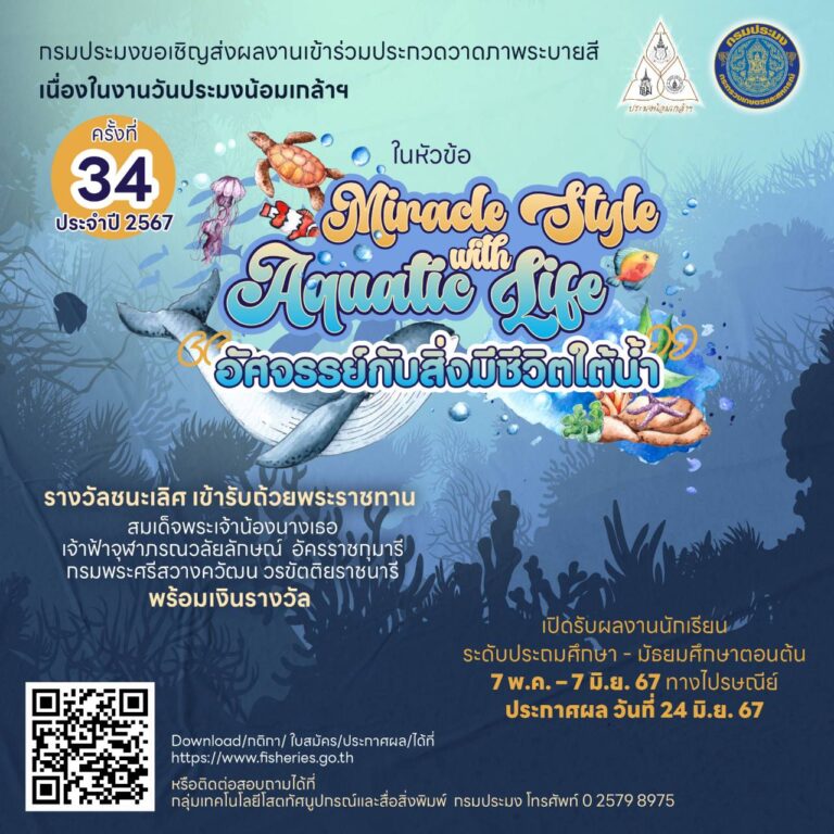 กิจกรรมประกวดวาดภาพระบายสีในหัวข้อ “อัศจรรย์กับสิ่งมีชีวิตใต้น้ำ Miracle Style with Aquatic Life”