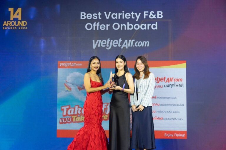 เวียตเจ็ทไทยแลนด์คว้ารางวัล ‘Best Variety F&B Onboard’ ในงาน Around Awards 2024