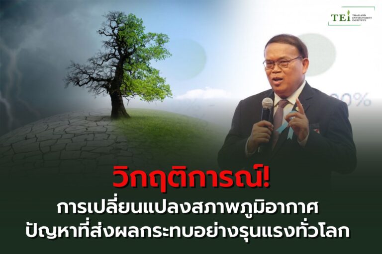 ผอ.ทีอีไอ ย้ำวิกฤติการณ์การเปลี่ยนแปลงสภาพภูมิอากาศและสิ่งแวดล้อม เป็นปัญหาที่ส่งผลกระทบอย่างรุนแรงทั่วโลก