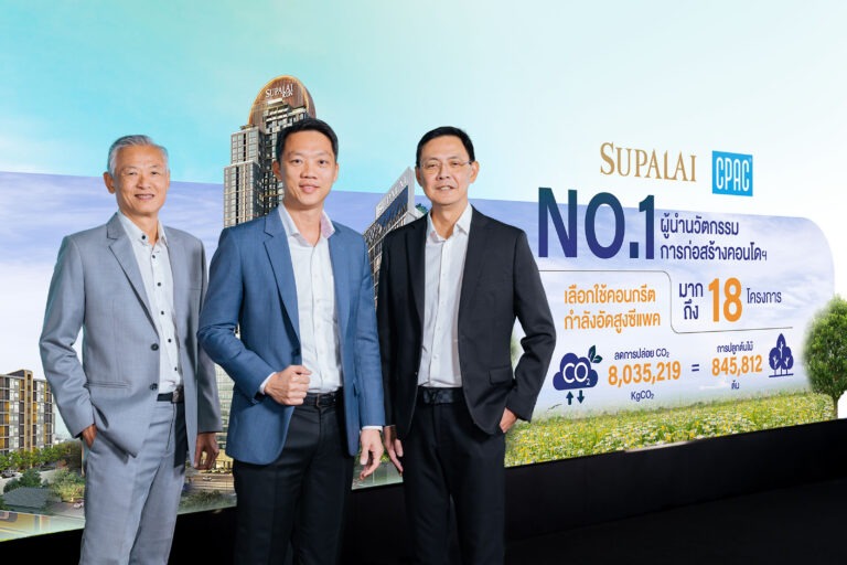 SUPALAI ร่วมกับ CPAC ขึ้นแท่น No.1 ผู้นำนวัตกรรมก่อสร้างโครงการคอนโดมิเนียม ด้วยคอนกรีตกำลังอัดสูง CPAC แข็งแรง-ทนทาน ลดคาร์บอนฯ สูงสุด สู่มาตรฐานใหม่เพื่อคุณภาพชีวิตและสิ่งแวดล้อมที่ยั่งยืน