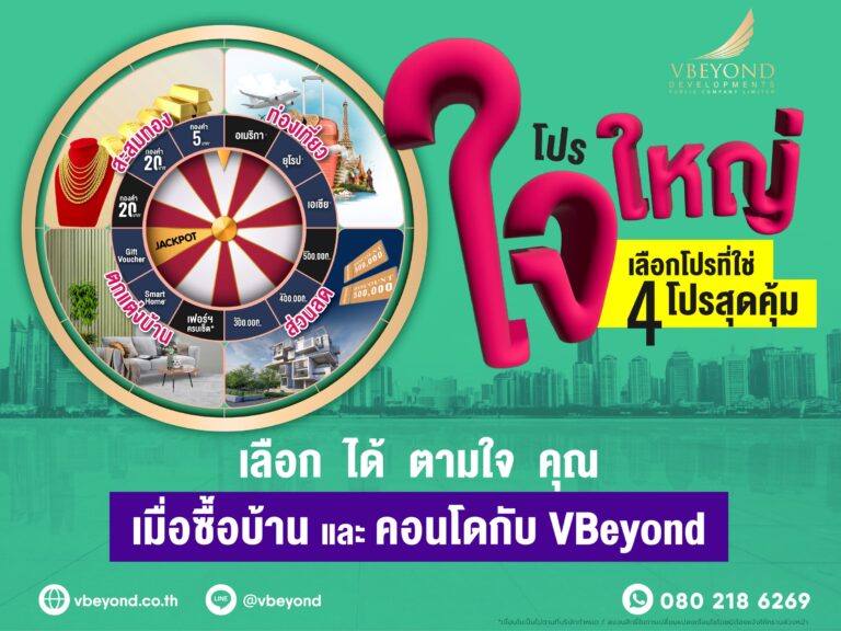 “วีบียอนด์” ต้อนรับศักราชใหม่ ส่งโปรฯ “งูเล็กใจใหญ่” ซื้อบ้านและคอนโดเลือกรับของแถมโดนใจ กับ 4 โปรโมชั่นตามไลฟ์สไตล์แบบจุกๆ