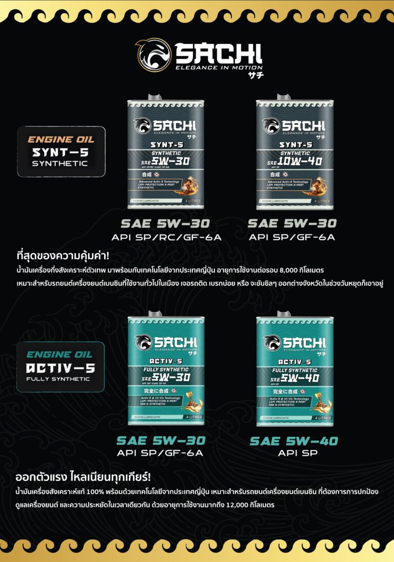 SACHI (ซาชิ) น้ำมันเครื่องสำหรับสายซิ่งญี่ปุ่นตัวจริง บุกไทยแล้ว! พร้อมเปิดตัวครั้งแรกในไทยที่ Motor Show 2025