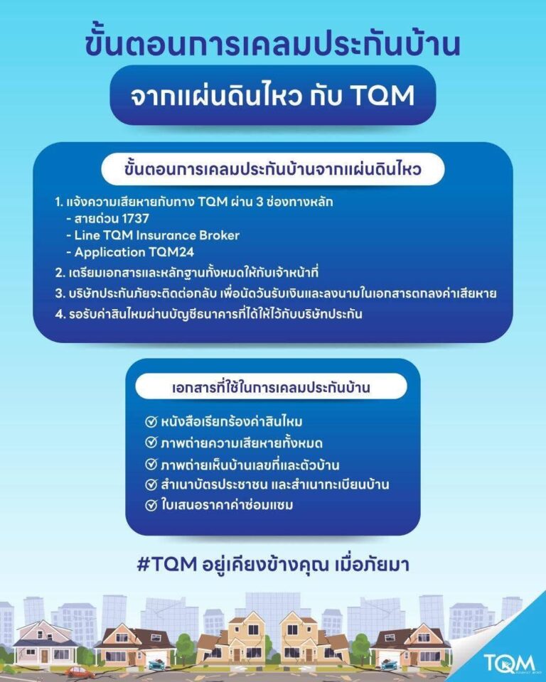 TQM ห่วงใยลูกค้าผู้ได้รับผลกระทบจากเหตุการณ์แผ่นดินไหว