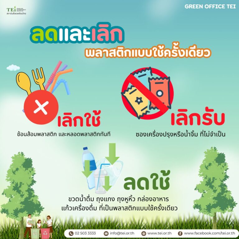 TEI ร่วมขับเคลื่อนลดพลาสติกใช้ครั้งเดียว เนื่องในวันปลอดถุงพลาสติกสากล 3 กรกฎาคม