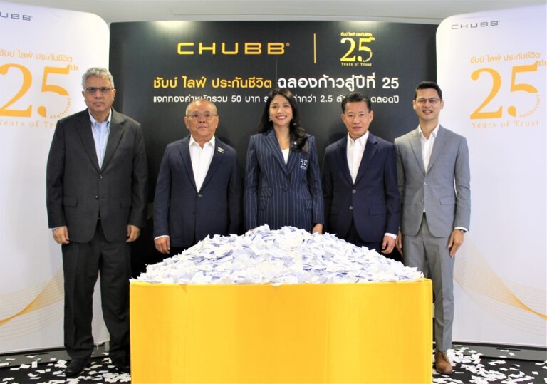 ชับบ์ ไลฟ์ ประกันชีวิต จับรายชื่อผู้โชคดีจากแคมเปญ “ชับบ์ ไลฟ์ ประกันชีวิต 25 ปี แจกทอง 50 บาท” ครั้งที่ 1