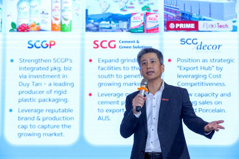 เอสซีจีรุกกลยุทธ์ Regional Optimization สู่การเติบโตยั่งยืนหนุนเวียดนาม ฐานผลิต–ส่งออกตลาดโลก ชู SCGD ครองตลาดวัสดุตกแต่งพื้นผิว–กระเบื้องเซรามิก พร้อมดันธุรกิจซีเมนต์เร่งขยายปูนคาร์บอนต่ำสู่ตลาดโลก