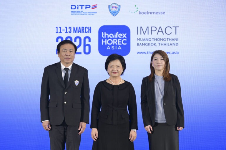 พาณิชย์ กรมส่งเสริมการค้าระหว่างประเทศ ผนึกกำลังหอการค้าไทย และ โคโลญเมสเซ่ เยอรมนี จัดงานแสดงสินค้า THAIFEX – HOREC ASIA 2026 ประกาศไทยเป็นศูนย์กลางการค้า HoReCa แห่งเอเชีย