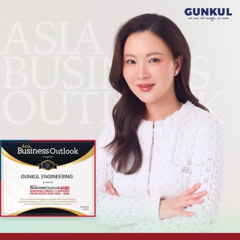 GUNKUL ได้รับจัดอับดับเป็น 1 ใน 10 บริษัทพลังงานหมุนเวียนชั้นนำ แห่งเอเชียตะวันออกเฉียงใต้ ปี 2026 โดยนิตยสาร Asia Business Outlook
