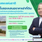 กคช. เปิดประมูลเช่าที่ดินเชิงพาณิชย์ “สูงเนิน โคราช” 15 ปี เริ่ม 2.6 ล้านบาท