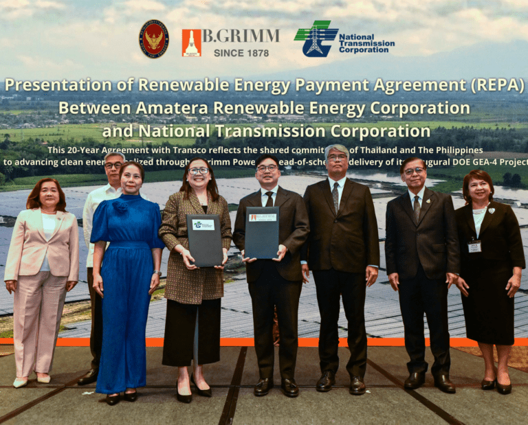 ARECO บริษัทย่อย บี.กริม เพาเวอร์ ผนึก TransCo ในฟิลิปปินส์ ลงนามสัญญาซื้อขายไฟฟ้าพลังงานแสงอาทิตย์ขนาด 50 เมกะวัตต์ ภายใต้โครงการ GEA-4 เดินหน้าขยายการลงทุนพลังงานสะอาด