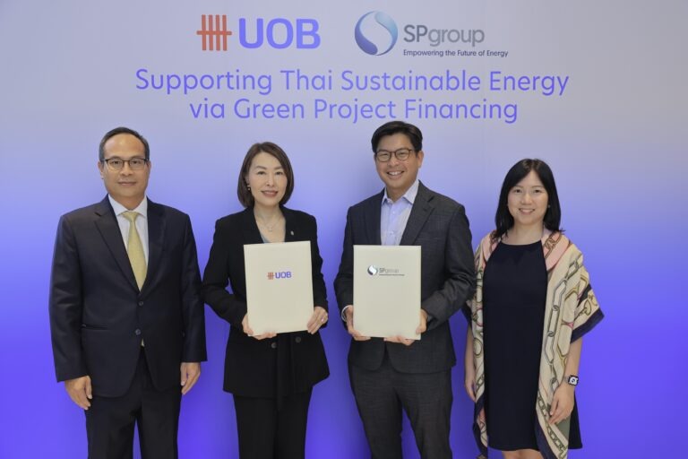 ยูโอบี สนับสนุนการขยายธุรกิจโซลูชันพลังงานยั่งยืนของ SP Group ในประเทศไทย ด้วยสินเชื่อโครงการสีเขียว