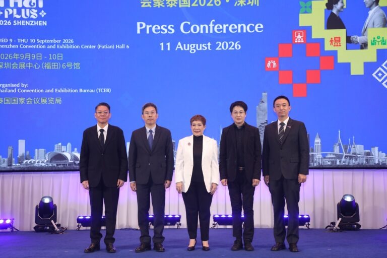 ทีเส็บ เปิดตัว “MEET Thai Plus 2026 Shenzhen” เวทีไมซ์เพื่อการตลาดยุคใหม่ รวมพลภาครัฐ-เอกชน-การศึกษาครั้งใหญ่ ร่วม 100 ราย เจาะนักธุรกิจจีนคุณภาพ ดึงไมซ์ การค้า ลงทุน เทคฯ ดิจิทัล ท่องเที่ยว อาหาร สุขภาพ การศึกษา