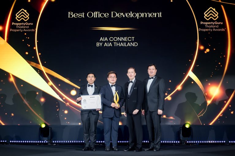 AIA CONNECT ผงาดคว้า 2 รางวัลใหญ่จากเวที PropertyGuru Thailand Property Awards 2026 ตอกย้ำความมุ่งมั่นของ เอไอเอ ประเทศไทย ในการลงทุนอสังหาริมทรัพย์คุณภาพเพื่ออนาคต