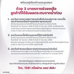 เอไอเอ ประเทศไทย พร้อมอยู่เคียงข้างและดูแลลูกค้า มอบ 3 มาตรการช่วยเหลือเพื่อบรรเทาความเดือดร้อนจากสถานการณ์น้ำท่วม